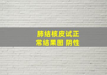 肺结核皮试正常结果图 阴性